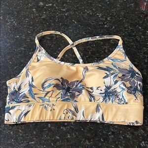 Hurley Yellow and Blue Floral Sports Bra